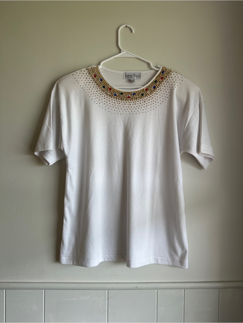 Marni White Short Sleeve Jewel Neck Tee
